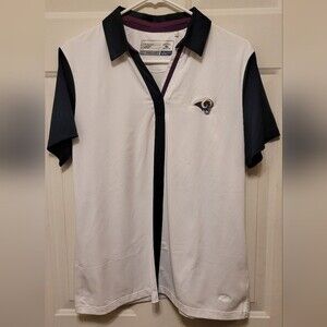 Cutter & Buck NFL Los Angeles Rams White Golf Polo Women's Large Team